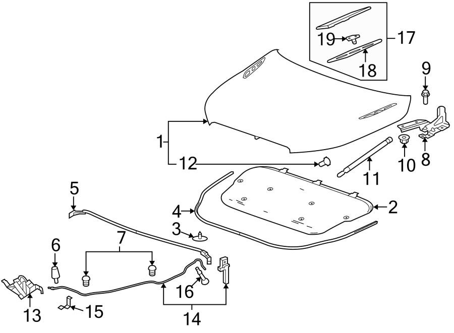 Buick LaCrosse Hood Seal (Front, Rear) - 25859681 | Jim Tubman ...