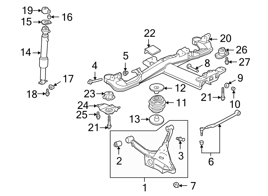 88890012 - GENERAL MOTORS Suspension Subframe Crossmember (Rear). All